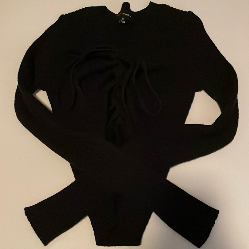 Ambience apparel, size medium, black long sleeve, laced up front